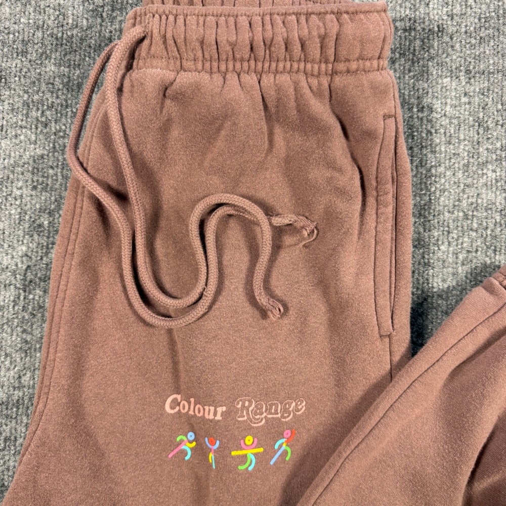 Cabincore Colour Range Womens Graphic Sweatpants Mauve Rose Joggers Size S Comfy - Picture 10 of 11